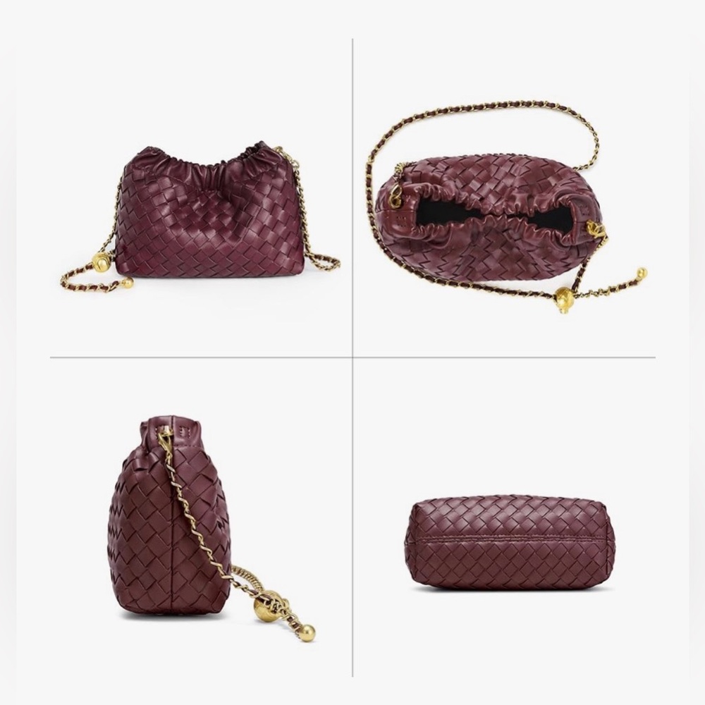 NEW Joryin Woven Crossbody Bag & Evening Purse Dumpling Clutch Hobo Cloud - Picture 6 of 7